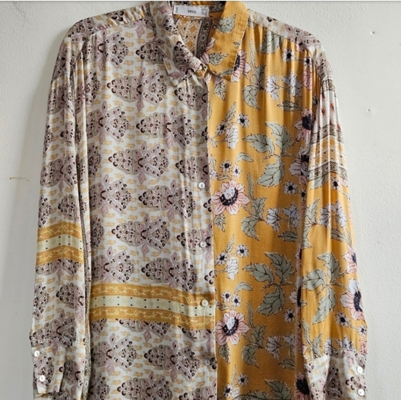 📌MNG MULTI PATTERN BUTTON DOWN SHIRT WOMEN'S SIZE 4 - Picture 3 of 7